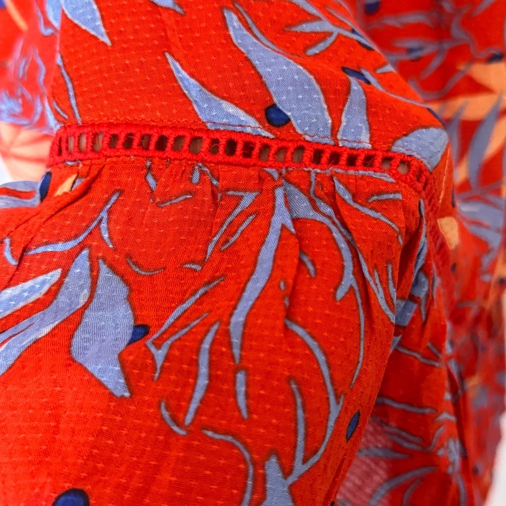 Lost + Wander Red and Blue Flutter Sleeve Sundress - Picture 4 of 6